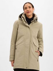 Didriksons Damska kurtka przeciwdeszczowa Kobiety Sztuczne włókno beżowy jednolity, 34. Brązowe kurtki damskie Didriksons, bez kaptura. Za 1,199.95 zł.