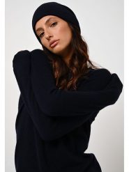 AUTHENTIC CASHMERE Kaszmirowa czapka "Pinier" w kolorze granatowym rozmiar: onesize. Niebieskie czapki zimowe damskie AUTHENTIC CASHMERE, z kaszmiru. Za 132.05 zł.