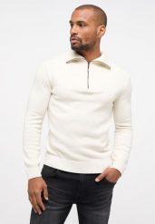 MUSTANG Emil T Zipper MĘSKI SWETER NA SUWAK Cloud Dancer 1014121 2020. Swetry męskie Mustang, m, bez wzorów, bez kołnierzyka. Za 139.99 zł.