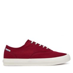 Tenisówki Tommy Hilfiger. Czerwone trampki i tenisówki męskie Tommy Hilfiger, bez wzorów, bez zapięcia. Za 199.99 zł.
