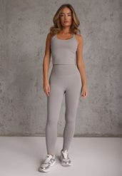 Szary Komplet Sportowy Legginsy High Waist i Top z Uszywnieniem Ulrike. Szare legginsy sportowe damskie Renee, m, bez wzorów, z podwyższonym stanem, trekkingowe. Za 129.99 zł.