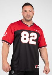 Trenton Koszulka piłkarska - Czarny/Czerwony. Czerwone t-shirty sportowe męskie GORILLA WEAR, s, z jersey, bez ramiączek, na fitness i siłownię. Za 215.00 zł.