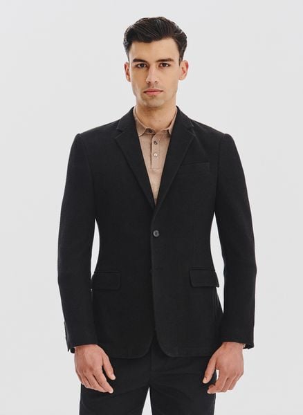 PAKO LORENTE - Czarna marynarka z dzianiny. Czarne marynarki męskie Pako Lorente, bez wzorów, z bawełny. Za 389.99 zł.