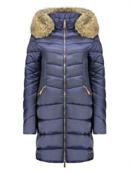 Geographical Norway Płaszcz pikowany "Bololita" w kolorze granatowym rozmiar: XXL. Niebieskie płaszcze damskie Geographical Norway, xxl, bez wzorów. Za 247.99 zł.