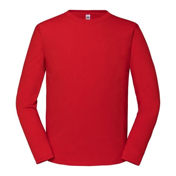 Koszulka Z Długim Rękawem Unisex Adult Iconic 195 Plain. Czerwone bluzki damskie Fruit of the Loom, xs, bez wzorów, sportowe, bez kołnierzyka, bez ramiączek. Za 62.99 zł.