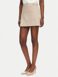 Tommy Hilfiger Spódnica mini WW0WW49649 Beżowy Regular Fit. Brązowe spódniczki damskie Tommy Hilfiger, bez wzorów, z bawełny, mini, trapezowe. Za 529.99 zł.