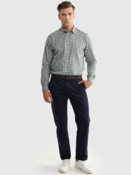 Spodnie męskie chinosy granatowe Trevor 403. Niebieskie spodnie materiałowe męskie Big Star, bez wzorów, z tkaniny, eleganckie. W wyprzedaży za 239.99 zł.