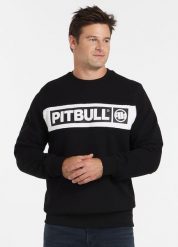 Bluza męska Pitbull Sherwood. Czerwone bluzy sportowe męskie PITBULL, z aplikacjami, z bawełny, klasyczne, bez kołnierzyka, bez ramiączek. Za 199.00 zł.