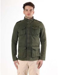 Kurtka z bawełna z zamek błyskawiczny na co dzień. Zielone kurtki męskie LEONE 1947 APPAREL, l, bez wzorów, z bawełny, bez kaptura. Za 210.46 zł.