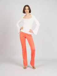 Patrizia Pepe Spodnie | 2P1298/A9C2 | Kobieta | Koralowy. Pomarańczowe spodnie materiałowe damskie Patrizia Pepe, bez wzorów, z acetatu. W wyprzedaży za 229.00 zł.