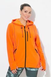 Damskie Bluza 2-kierunkowy zamek błyskawiczny kaptur otwór na kciuk. Brązowe bluzy sportowe damskie Ulla Popken, plus size, z dresówki. Za 279.99 zł.
