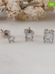 Heliophilia Srebrne kolczyki-wkrętki (3 szt.) rozmiar: onesize. Szare kolczyki damskie Heliophilia, srebrne. Za 109.26 zł.