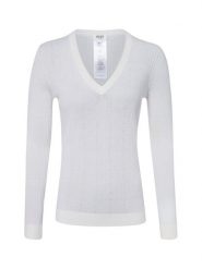 Liu Jo Collection sweter z dzianiny z wełny dziewiczej Kobiety wełna ze strzyży biały, XS. Białe swetry klasyczne damskie Liu Jo Collection, xs, z dzianiny, bez kołnierzyka. Za 799.95 zł.