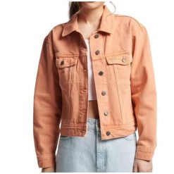Kurtka turystyczna damska Superdry Vintage Trucker. Brązowe kurtki damskie Superdry., s, bez wzorów, z bawełny, bez kaptura. Za 260.00 zł.