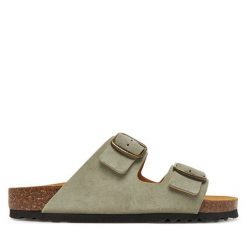 Klapki Scholl. Zielone klapki damskie Scholl, bez wzorów, bez obcasa. Za 309.99 zł.