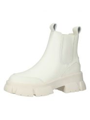 Steve Madden Skórzane sztyblety w kolorze białym rozmiar: 39. Białe botki damskie Steve Madden, sportowe, bez obcasa, bez zapięcia. Za 260.99 zł.