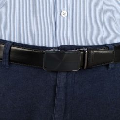 Pasek męski skórzany 3,5 cm klamra automatyczna Beltimore czarny 03-542 : Kolory - czarny, Rozmiar pasków - r.115-130 cm. Czarne paski męskie bez wzorów, ze skóry, wizytowe. Za 64.99 zł.