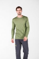 Koszulka termoaktywna męska Woolona Eris z długim rękawem 100% Merino. Zielone bielizna termoaktywna męska WOOLONA, m, bez wzorów, z materiału. Za 288.00 zł.