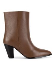 Gino Rossi Botki HANYIA-116027 Brązowy. Brązowe botki damskie Gino Rossi, ze skóry, bez obcasa, na słupku, bez zapięcia. Za 399.99 zł.