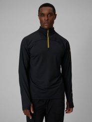 4F Bluza trekkingowa regular bez kaptura męska - czarna XL. Czarne bluzy bez kaptura męskie 4f, l. Za 179.99 zł.