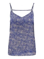 ONLY Top Nova 15222159 Niebieski Regular Fit. Niebieskie topy damskie Only, bez wzorów, z wiskozy, bez ramiączek. Za 49.99 zł.