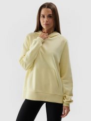 4F Bluza dresowa nierozpinana z kapturem damska - żółta S. Żółte bluzy z kapturem damskie 4f, l, z bawełny. W wyprzedaży za 79.99 zł.