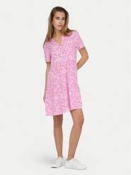 ONLY Sukienka letnia Zally 15262674 Różowy Regular Fit. Czerwone sukienki damskie Only, na lato, l, bez wzorów, z wiskozy, bez kołnierzyka, bez ramiączek. Za 109.99 zł.