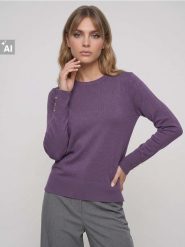 Dopasowany sweter z wiskozą - fioletowy. Fioletowe swetry klasyczne damskie Sinsay, l, z wiskozy, bez kołnierzyka. Za 35.99 zł.