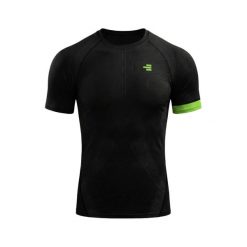 Koszulka kompresyjna męska czarna/zielona do treningu. Czarne t-shirty sportowe męskie R-EVENGE, na zimę, m, ze skóry, bez ramiączek, na fitness i siłownię. Za 211.90 zł.