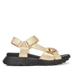 Sandały Hispanitas. Żółte sandały damskie Hispanitas, bez wzorów, bez obcasa, na płaskiej podeszwie. Za 549.99 zł.