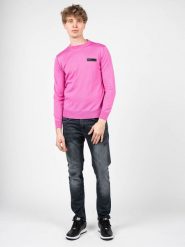 Plein Sport Sweter "Merino" | MPPS90148 | Mężczyzna | Różowy. Czerwone swetry męskie Plein Sport, m, bez wzorów, z wełny, bez kołnierzyka. W wyprzedaży za 449.00 zł.