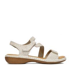 Sandały Rieker. Brązowe sandały damskie Rieker, bez wzorów, bez obcasa, na płaskiej podeszwie. Za 319.99 zł.