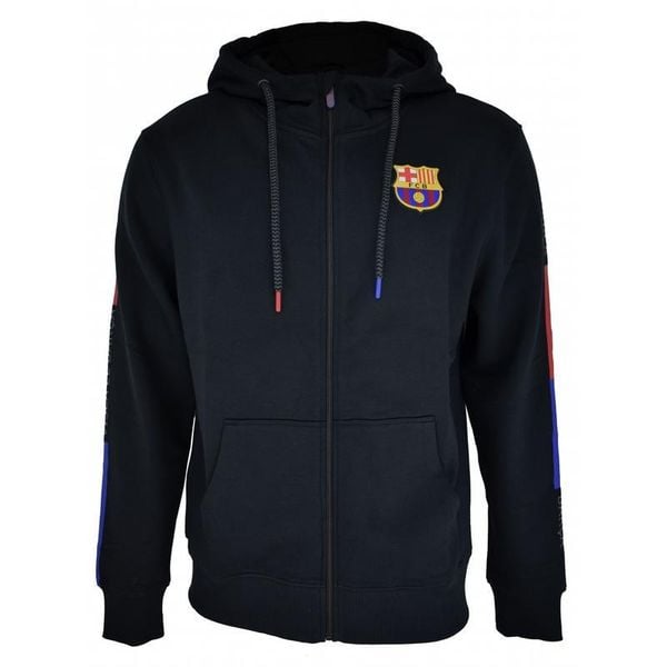 Bluza z kapturem unisex Barcelona 2024-25. Czarne bluzy sportowe damskie FC Barcelona, xl, bez wzorów, bez ramiączek, z kapturem. W wyprzedaży za 273.01 zł.