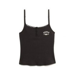 Damski tank top Superdry Athletic Essentials. Czarne topy damskie Superdry., bez wzorów, bez kołnierzyka. Za 119.30 zł.