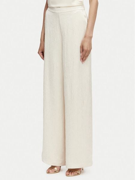 Guess Spodnie materiałowe W6GB2 8W2103 Beżowy jasny Wide Leg. Brązowe spodnie materiałowe damskie Guess, z aplikacjami, z materiału. Za 474.99 zł.