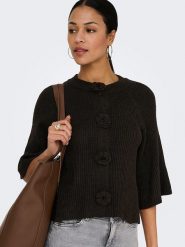 JDY Kardigan w kolorze brązowym rozmiar: L. Brązowe kardigany damskie JDY, l, bez wzorów, prążkowane. Za 113.90 zł.