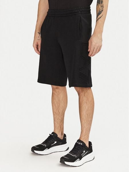 EA7 Emporio Armani Szorty sportowe 7M000153 AF10432 UC001 Czarny Regular Fit. Czarne szorty męskie EA7 Emporio Armani, m, z bawełny. Za 399.99 zł.
