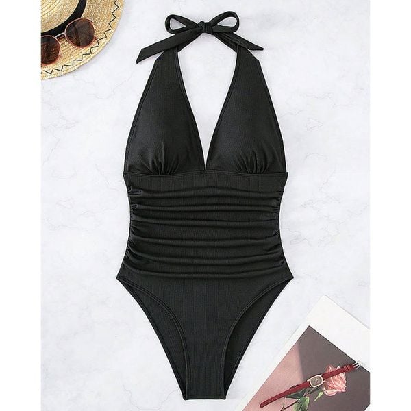 Kostium kąpielowy zakładany na szyję na plażę i basen Georgann. Niebieskie stroje jednoczęściowe damskie Intica, m, bez wzorów. W wyprzedaży za 129.00 zł.