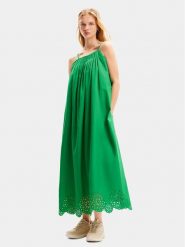 Desigual Sukienka letnia Porland 24SWVW21 Zielony Loose Fit. Zielone sukienki damskie Desigual, na lato, xl, bez wzorów, z bawełny, bez kołnierzyka, bez ramiączek. Za 359.99 zł.