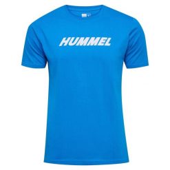 Koszulka z logo Hummel Elemental. Niebieskie t-shirty sportowe męskie HUMMEL, bez ramiączek, do piłki nożnej. Za 75.70 zł.
