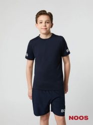 Bjorn_borg BORG T-SHIRT z recyklowanego poliestru NIGHT SKY. Niebieskie t-shirty damskie Björn Borg, m, bez wzorów, bez kołnierzyka. Za 174.50 zł.