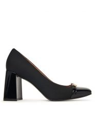 LOVE MOSCHINO Półbuty JA10319G1PIM200A Czarny. Czarne półbuty damskie Love Moschino, bez wzorów, ze skóry, bez obcasa, na obcasie. Za 1,169.00 zł.
