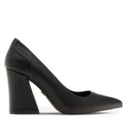 Czółenka Nine West. Czarne czółenka damskie Nine West, bez wzorów, bez obcasa. Za 199.99 zł.