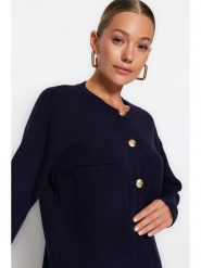 Trendyol Kardigan w kolorze granatowym rozmiar: M. Niebieskie kardigany damskie Trendyol, m, bez wzorów, ze splotem. Za 121.80 zł.