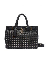 Tommy Hilfiger Torebka American Icon Mini Tote Braided AW0AW18734 Czarny. Czarne torebki klasyczne damskie Tommy Hilfiger, bez wzorów, ze skóry, bez dodatków. Za 1,299.00 zł.