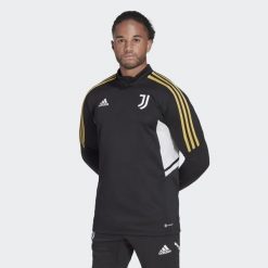 Bluza do piłki nożnej męska Adidas Juventus Condivo 22 Training Top. Czarne bluzy bez kaptura męskie Adidas, m, z materiału. W wyprzedaży za 296.50 zł.