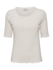 Cream Bluzka "Ribba" w kolorze białym rozmiar: XXL. Białe bluzki damskie Cream, xxl, bez wzorów, prążkowane, bez kołnierzyka, bez ramiączek. Za 61.17 zł.