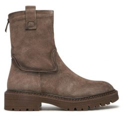 Botki Tamaris. Szare botki damskie Tamaris, bez obcasa, na płaskiej podeszwie, bez zapięcia. Za 519.99 zł.