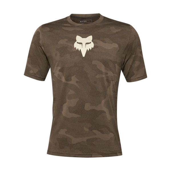 Koszulka rowerowa męska Fox Ranger Tru Dri SS Jersey. Brązowe t-shirty sportowe męskie FOX, m, z jersey, bez ramiączek, rowerowe. Za 198.99 zł.