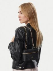 Tommy Hilfiger Torebka Th Icon Chain Vanity Bag Mono AW0AW19021 Czarny. Czarne torebki klasyczne damskie Tommy Hilfiger, bez wzorów, bez dodatków. Za 369.99 zł.